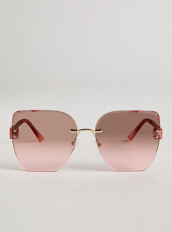 Rimless Square Chain Sunglasses