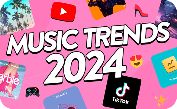 An image of an Uppbeat blog card with the text, 'Music
trends of 2024'