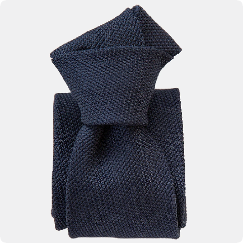 Premium Silk Navy Grenadine Tie