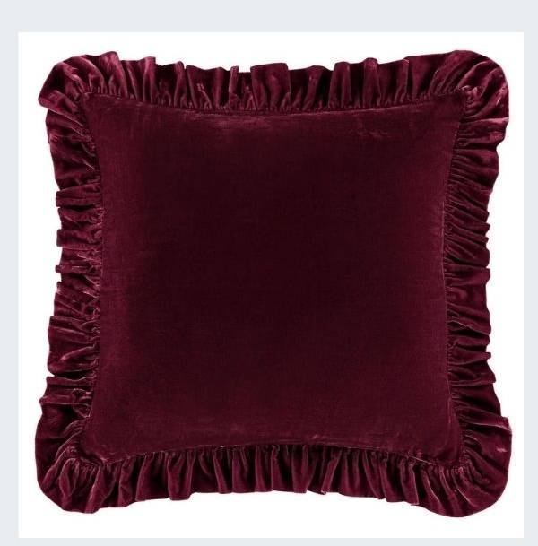 Stella Faux Silk Velvet Ruffled Euro Sham
