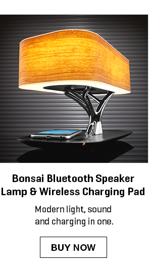 Bonsai Bluetooth Speaker Lamp with Wireless Charging Pad by Sharper Image