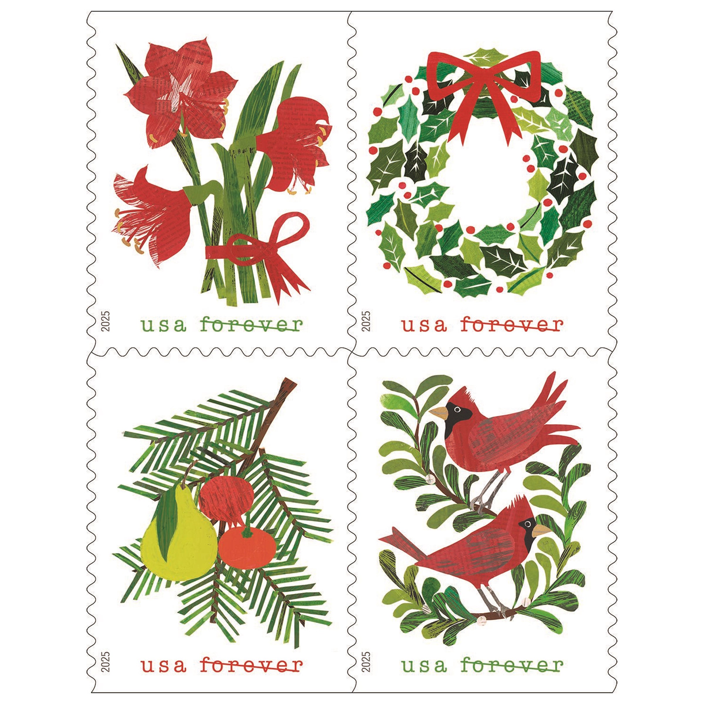 USPS First-Class Holiday Forever Stamp, 100-Count