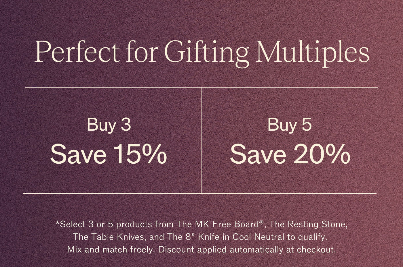 Perfect for Gifting Multiples  Buy 3 – Save 15% Buy 5 – Save 20%  Valid 12/6–12/10. Cannot be combined with other offers. Excludes sets and bundles. Discount automatically applied at checkout.