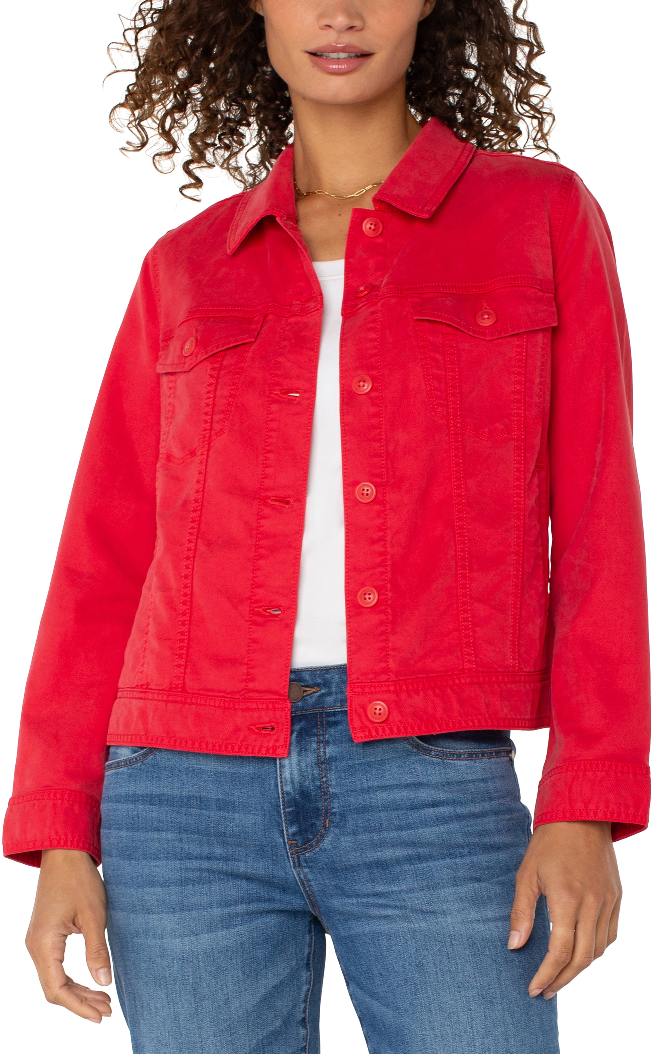 Image of TRUCKER JACKET WITH SHIRRED BACK
