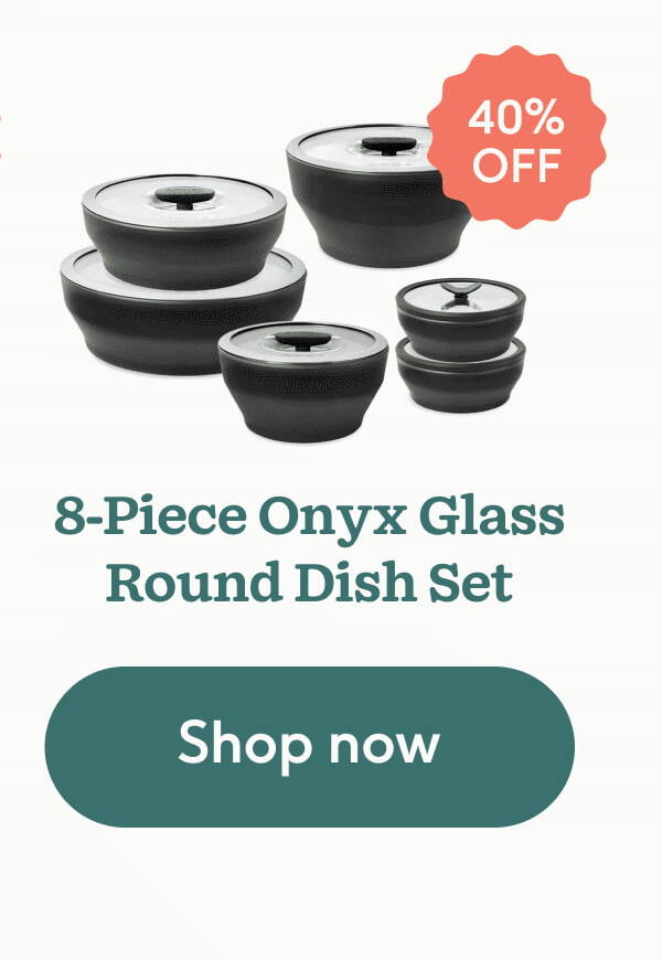 8-Piece Onyx Glass Round Dish Set