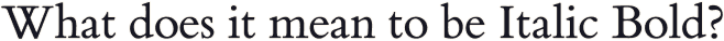 What’s included in Italic Bold?