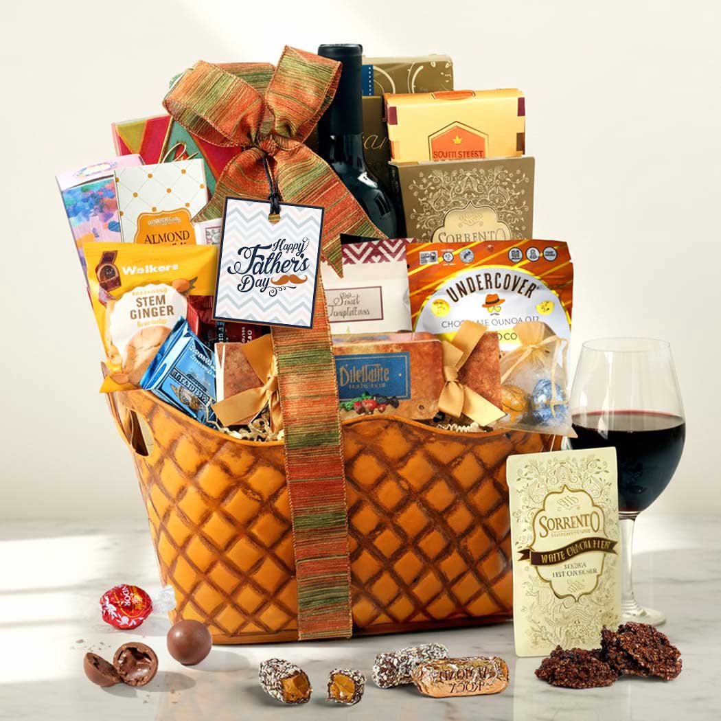 Father's Day Premium Wine Basket — wine-forward Father's Day gift basket.
