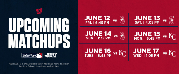 Upcoming matchups - June 12 through June 17