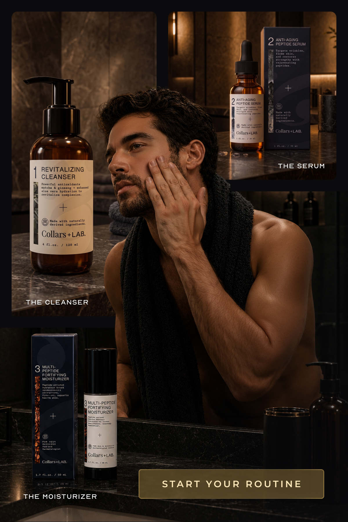 The Serum  The Cleanser Individually, each one is worth having. Together, they do more than the sum of their parts. Start the Routine The Moisturizer