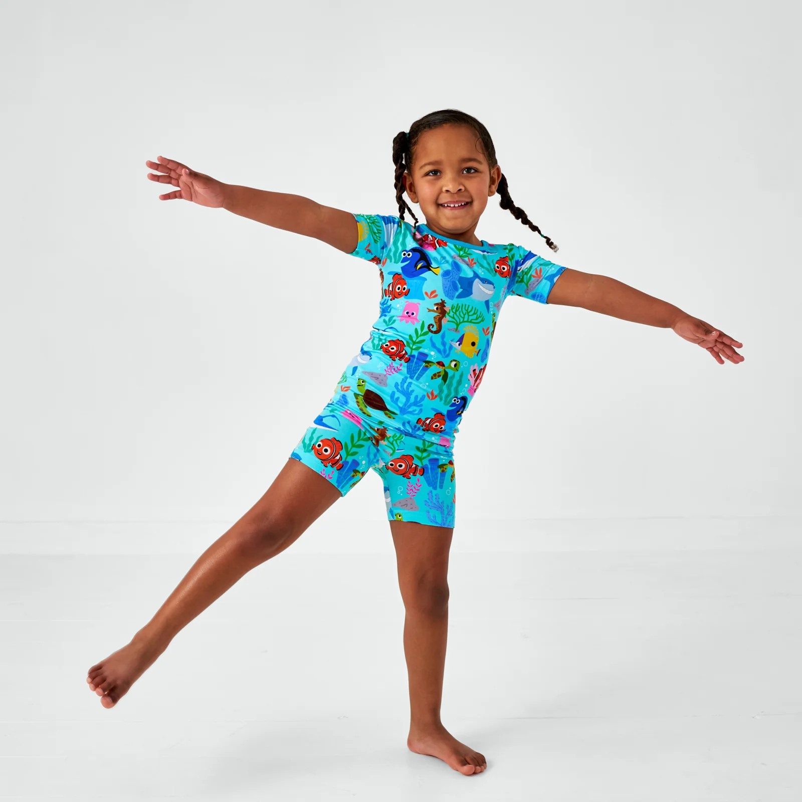 Image of Disney Nemo's Reef Two-Piece Short Sleeve & Shorts Pajama Set