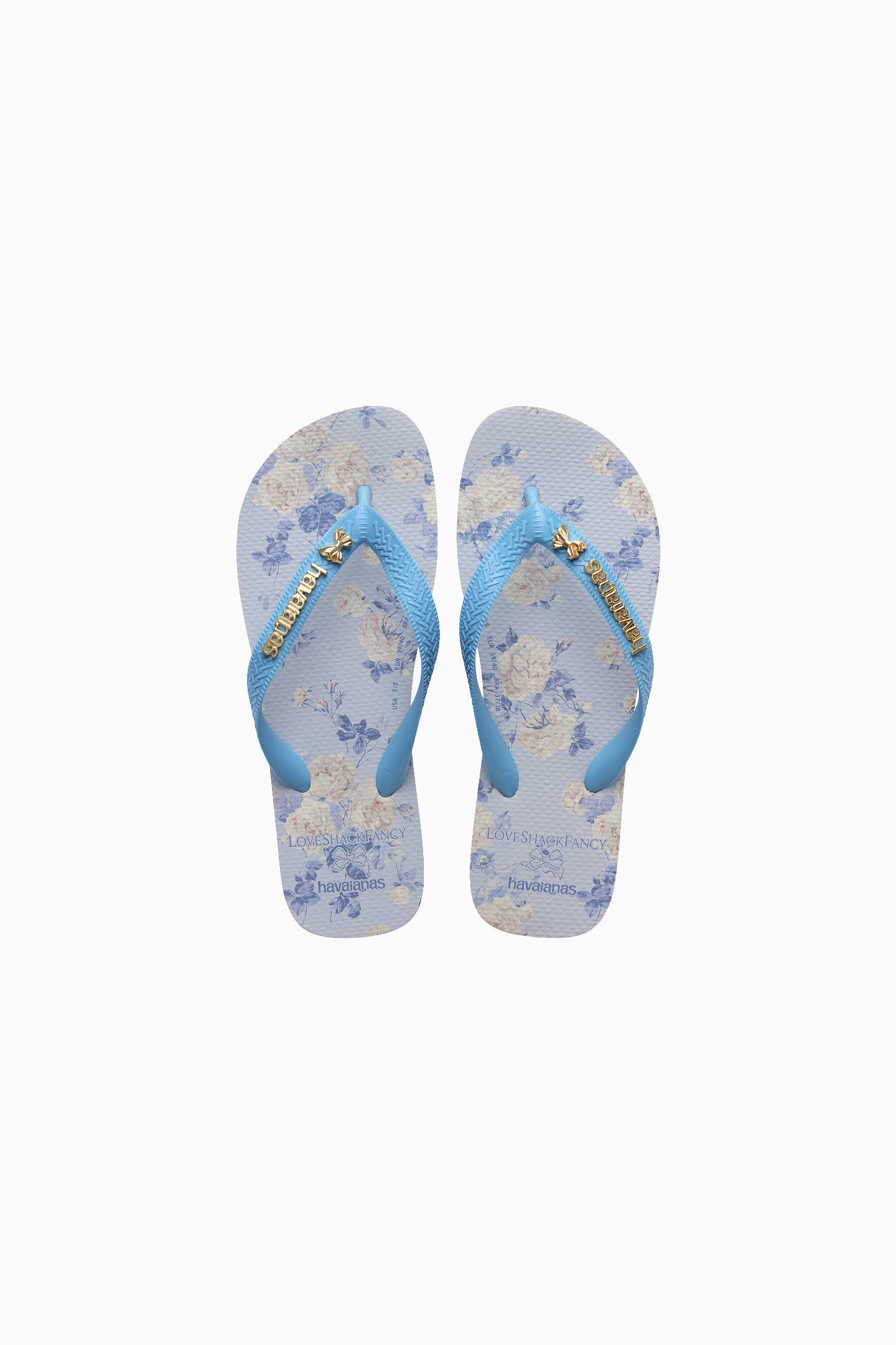 Image of LoveShackFancy x havaianas Girls Whisper Blue Flip Flops