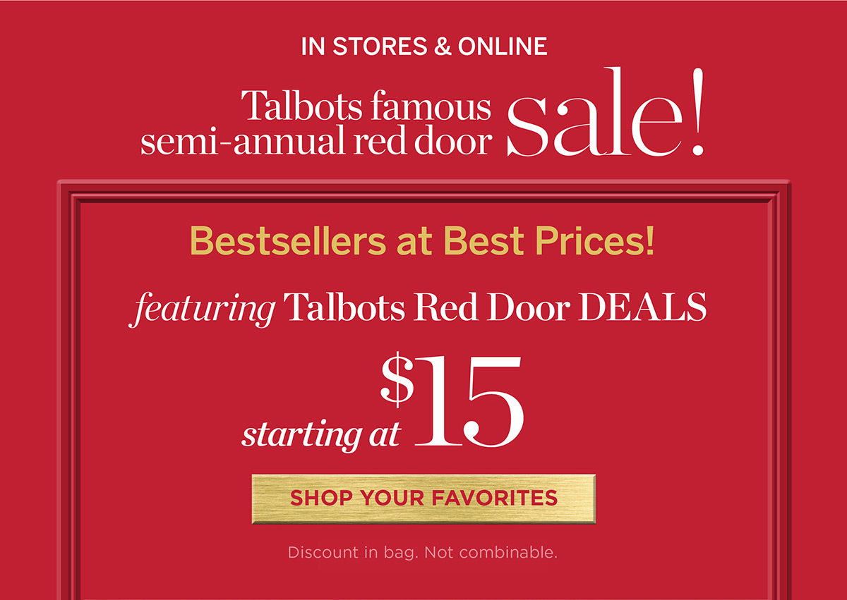 Talbots Red Door Deals starting at $15 | Shop your favorites
