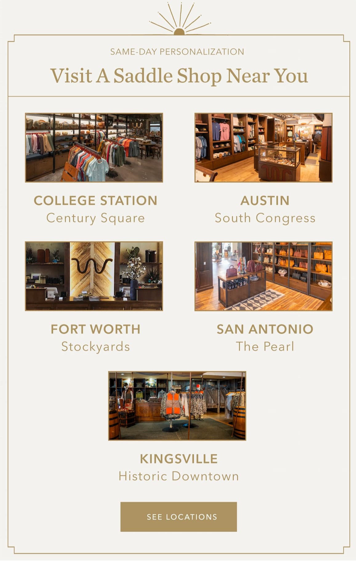 VISIT THE SADDLE SHOP