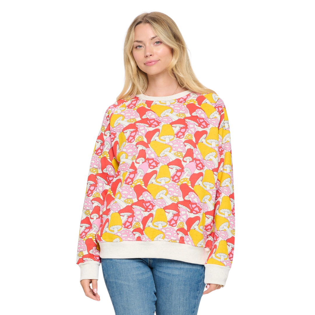 Image of Wild Mushroom Print Sweatshirt
