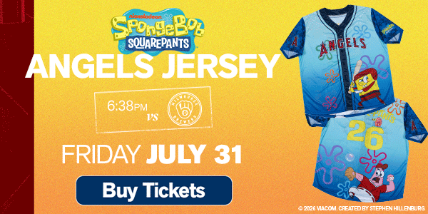 SpongeBob Angels Jersey - Friday, July 31, 6:38pm vs. Milwaukee Brewers - Buy Tickets