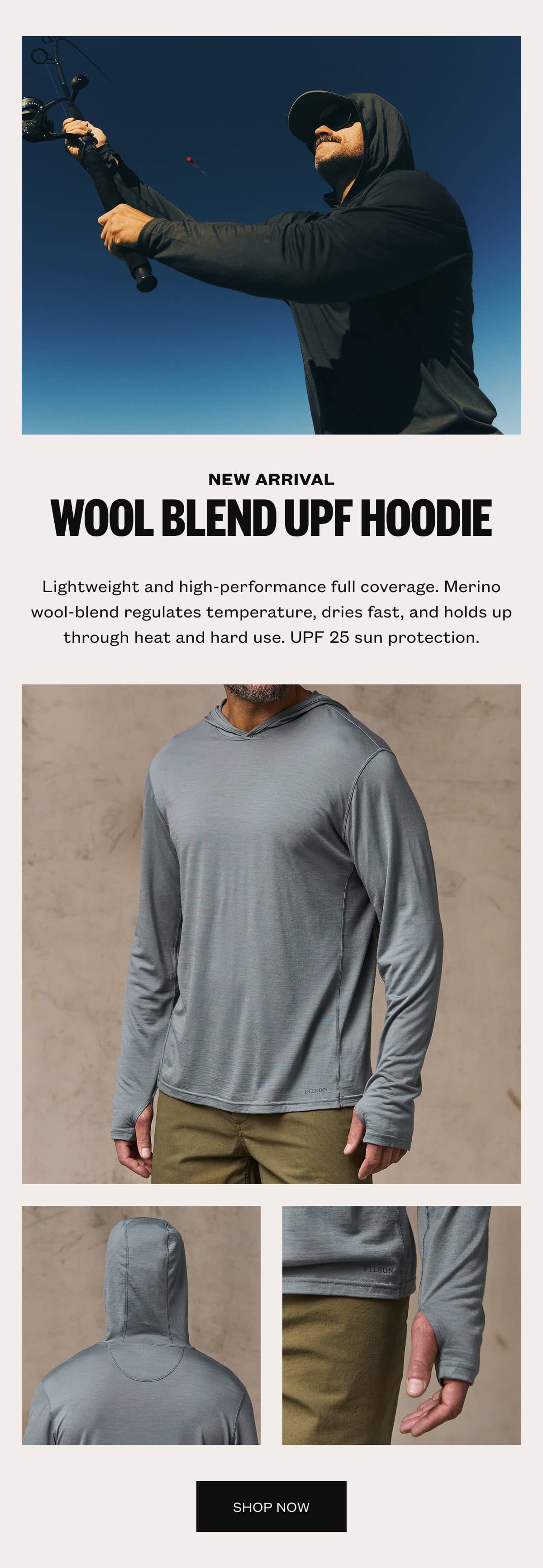 Wool Blend UPF Hoodie