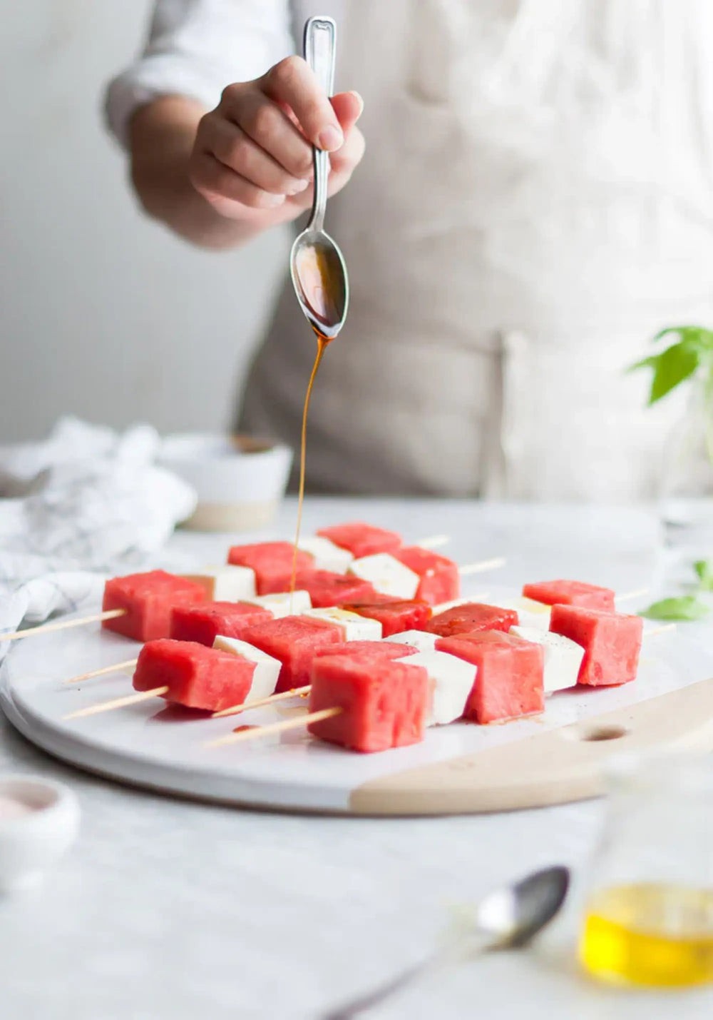 Watermelon & Fresh Mozzarella Skewers