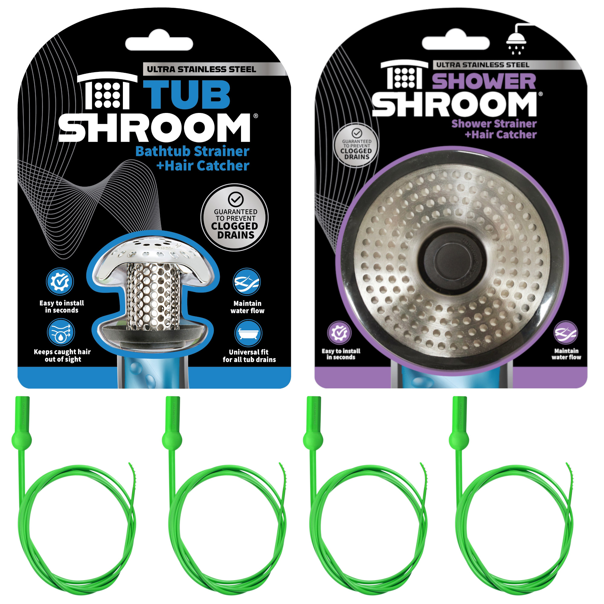 TubShroom Universal Drain Protector and Hair Catcher Bundle