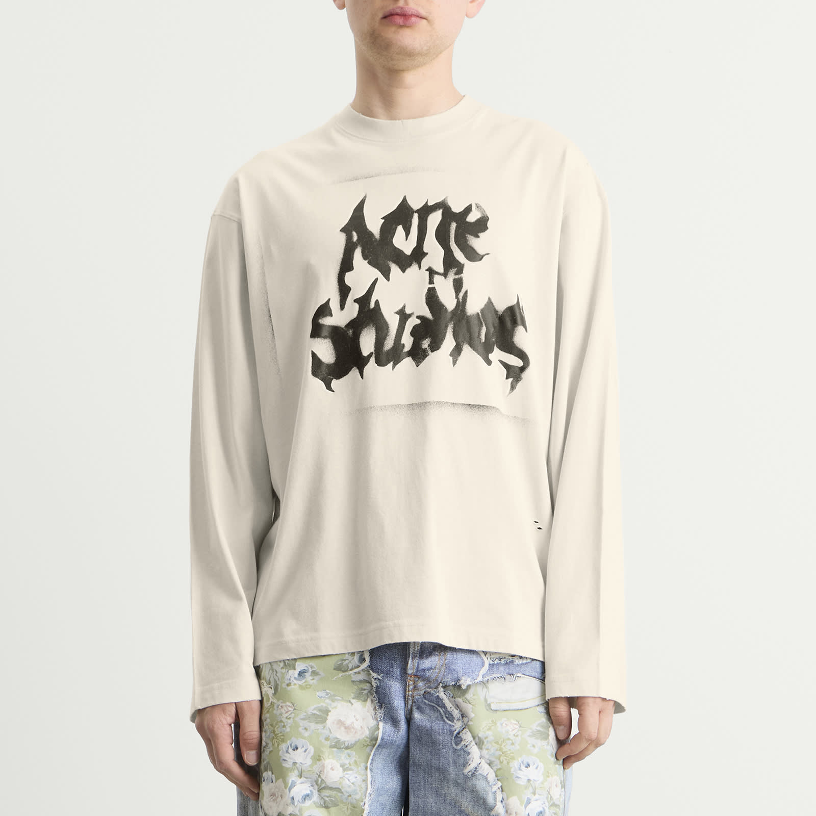 Acne Studios Exford Long Sleeve Goth Logo T-Shirt
