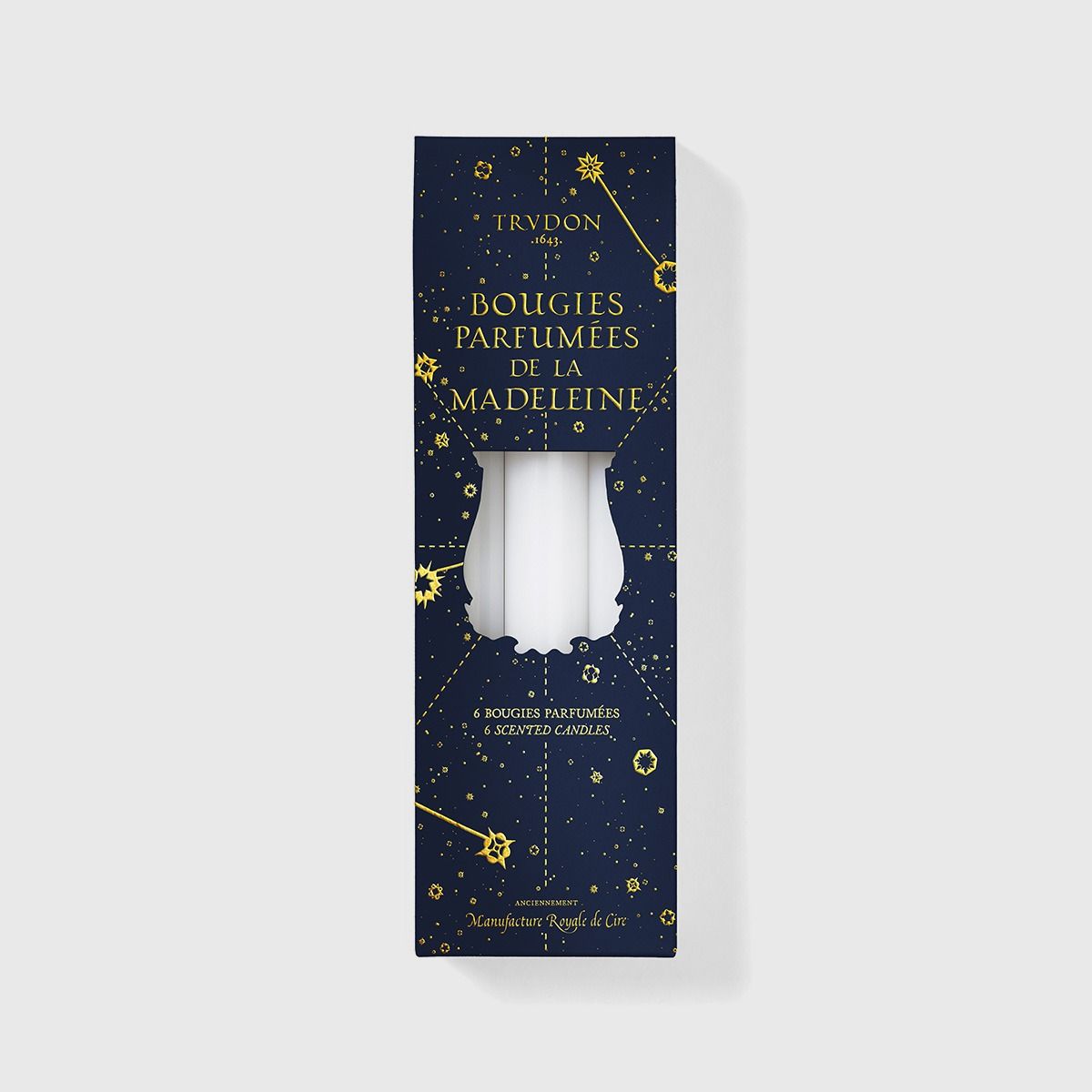 Image of Set of 6 Trudon 8" Madeleine Fir Scented Taper Candles in Ivory