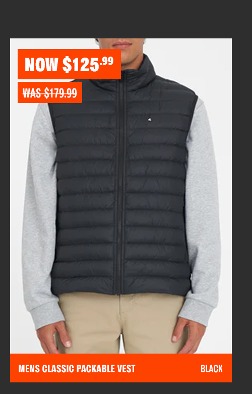 MENS CLASSIC PACKABLE VEST BLACK