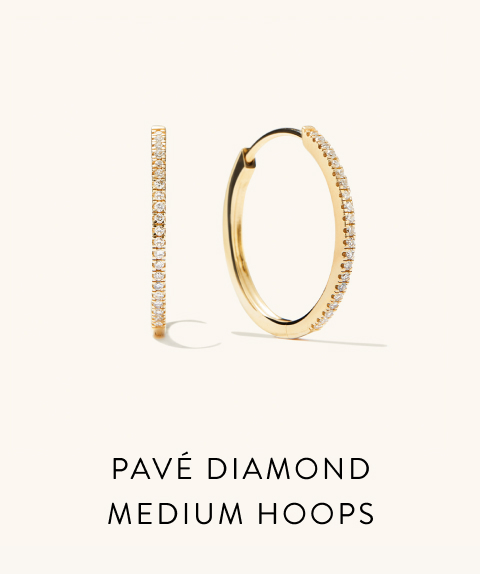 Pavé Diamond Medium Hoops.
