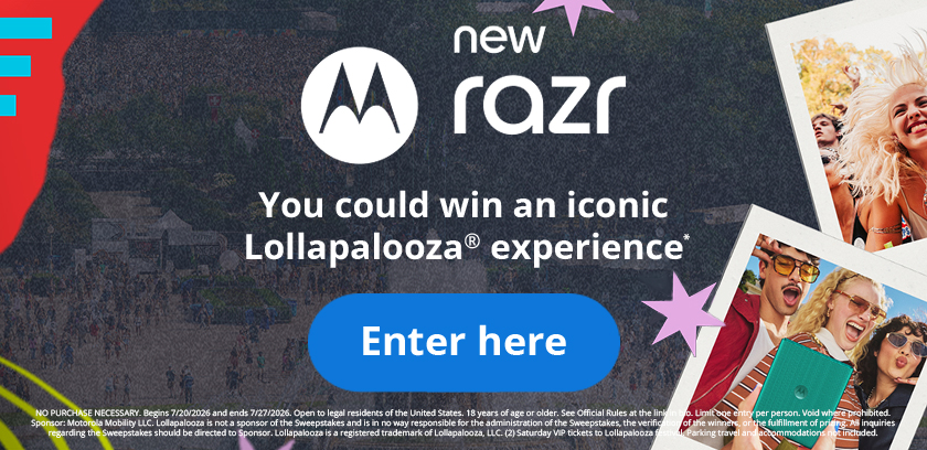 new razr - You could win an iconic Lollapalooza® experience - enter here
