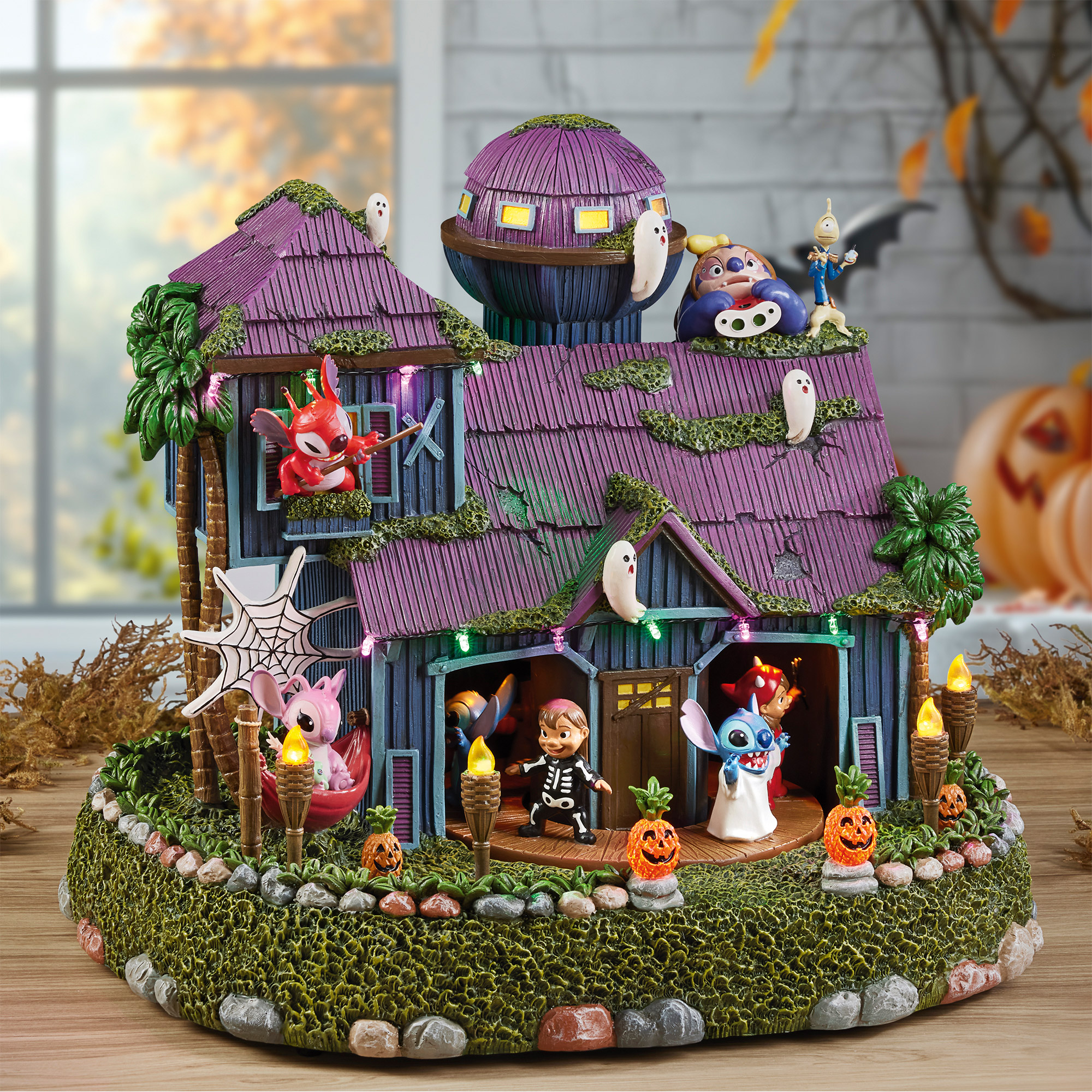 Disney Animated Stitch Halloween House with Lights and Music