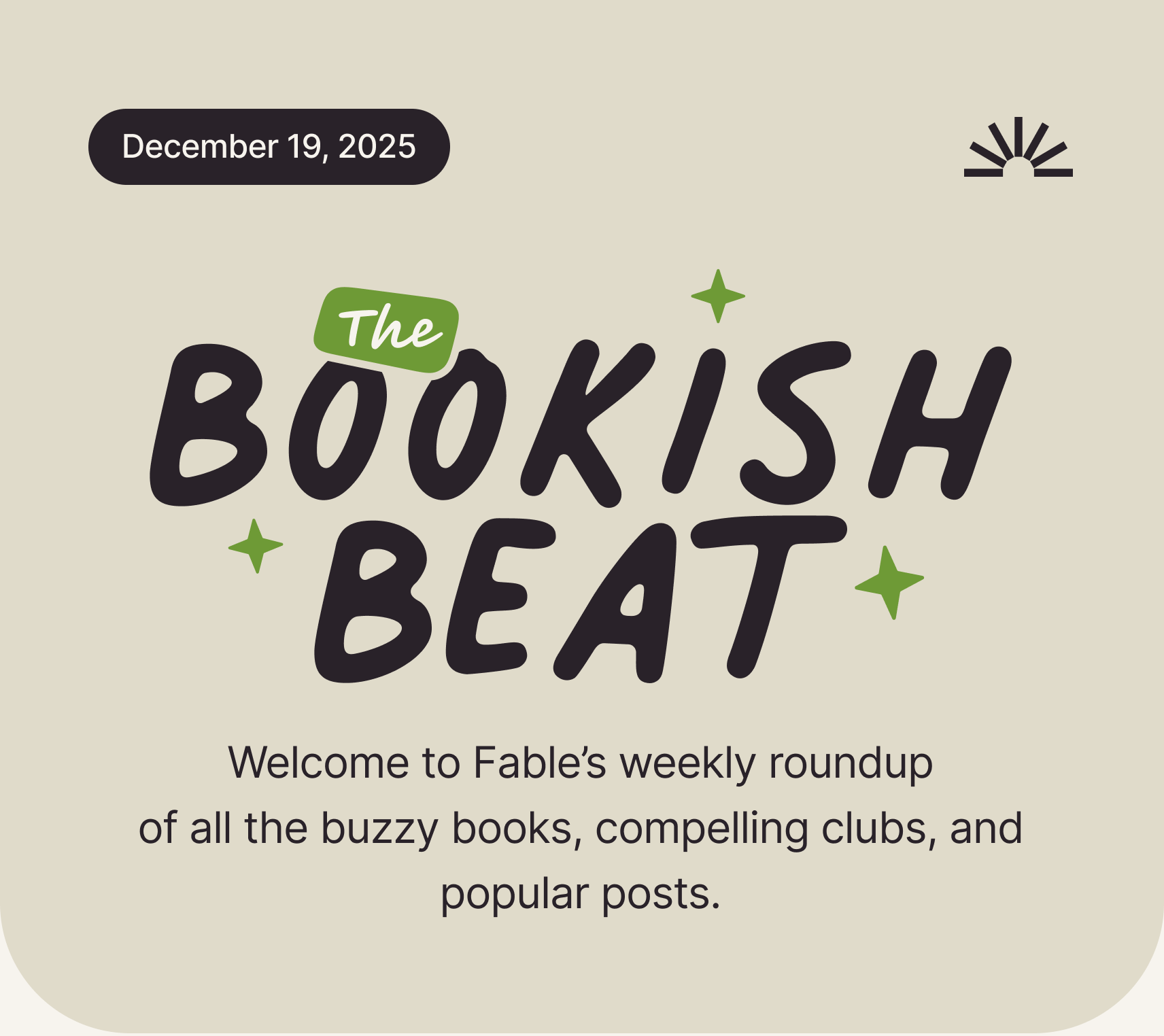 December 19th, 2025 Bookish Beat