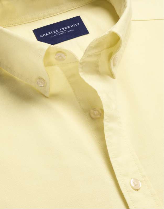 Button-Down Stretch Washed Oxford Shirt – Lemon Yellow