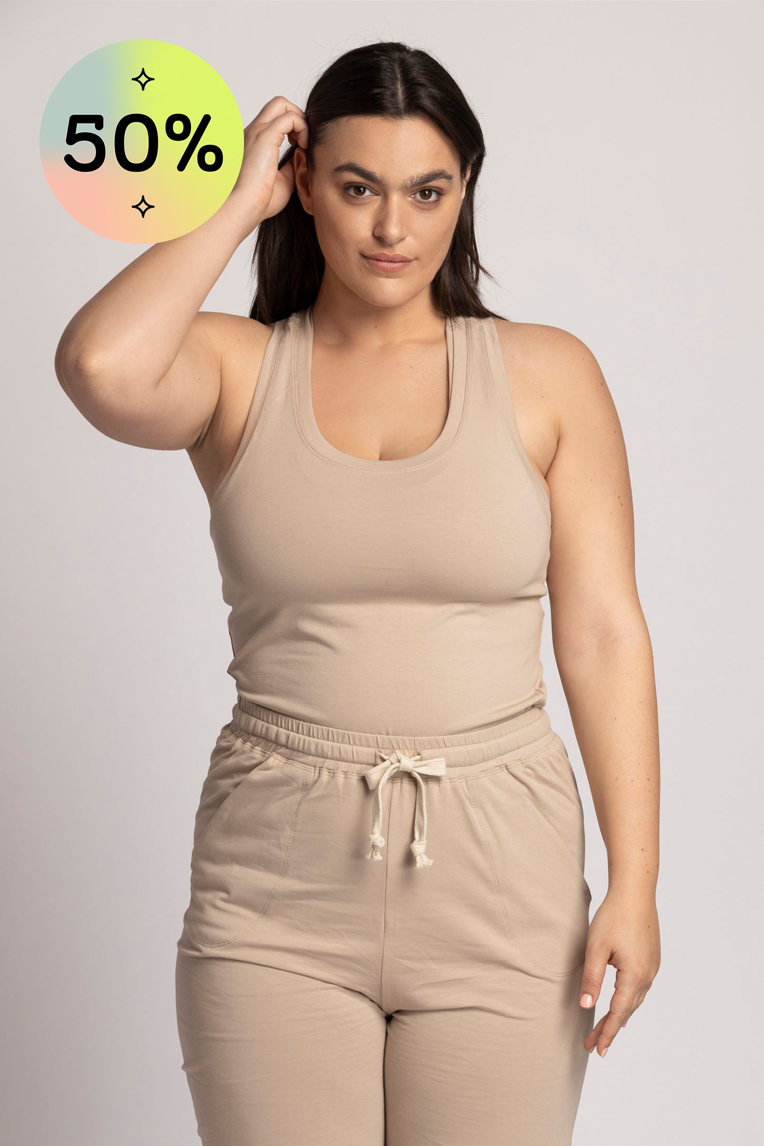 Image of I'mPerfect Organic Cotton Racer Tank Top 50%off