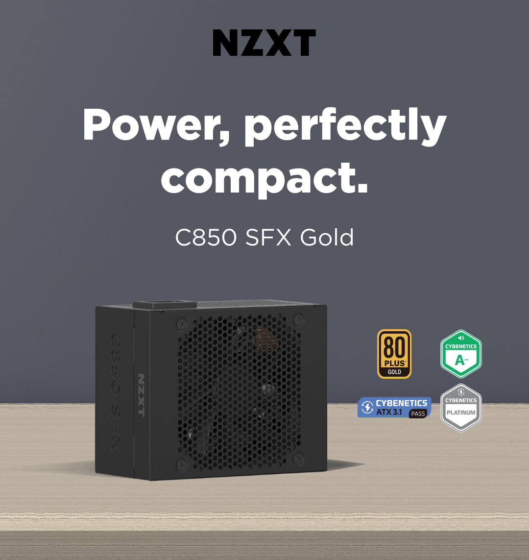 nzxt - power, perfectly compact - c850 sfx gold