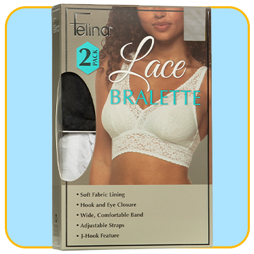 Felina Women's Lace Bralette, 2-Pack