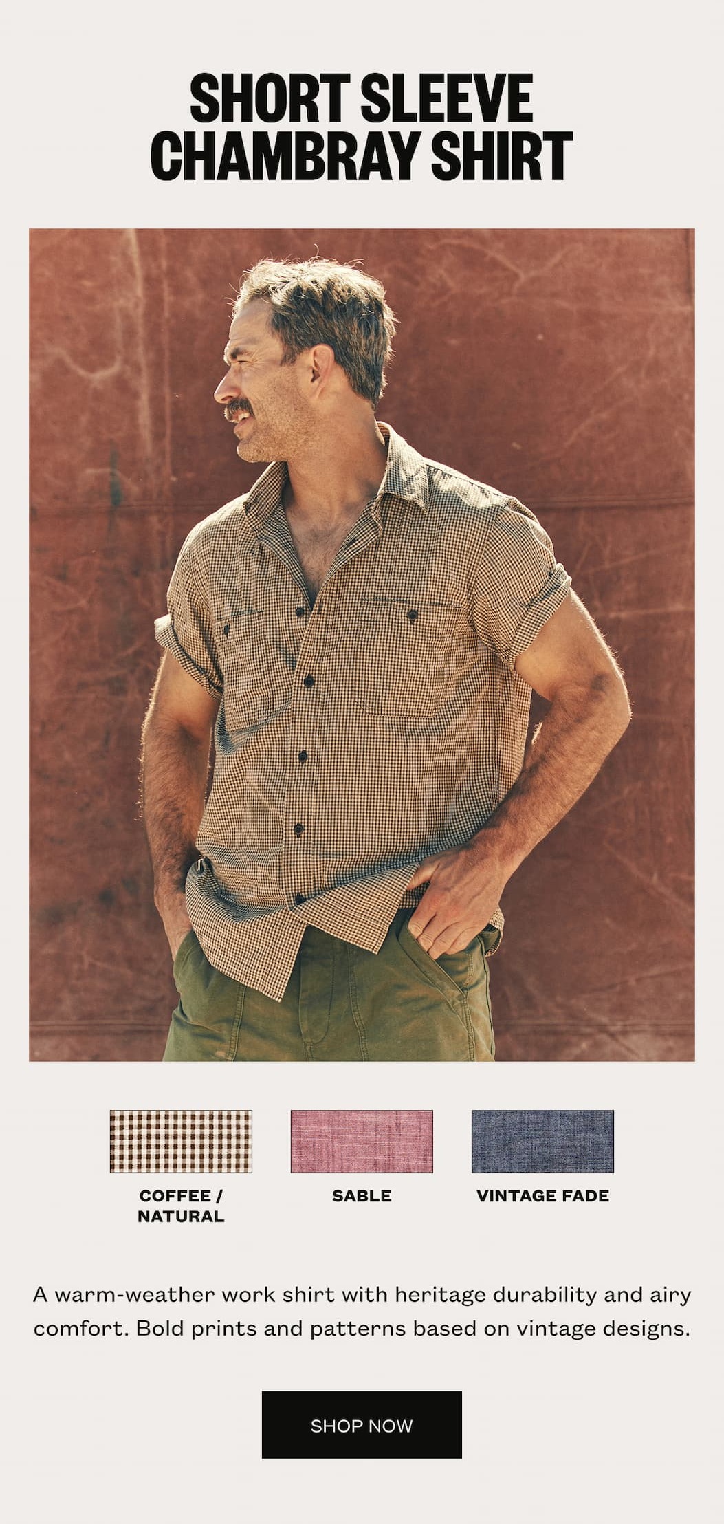Short Sleeve Chambray Shirt
