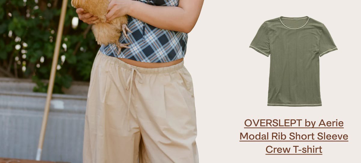 Overslept by Aerie Modal Rib Short Sleeve Crew T-shirt
