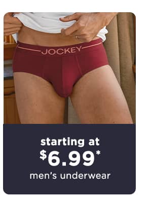 starting at $6.99 men's underwear