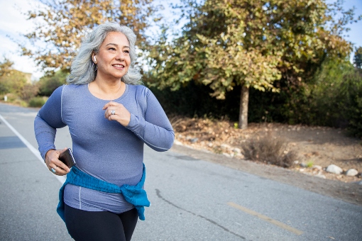 older woman jogging