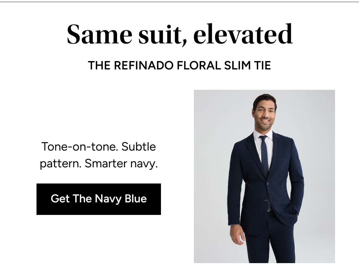 Refinado Floral Slim Tie | Navy Blue | $28