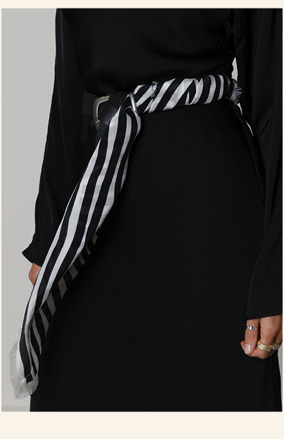 Mable Frayed Edge Silk Scarf