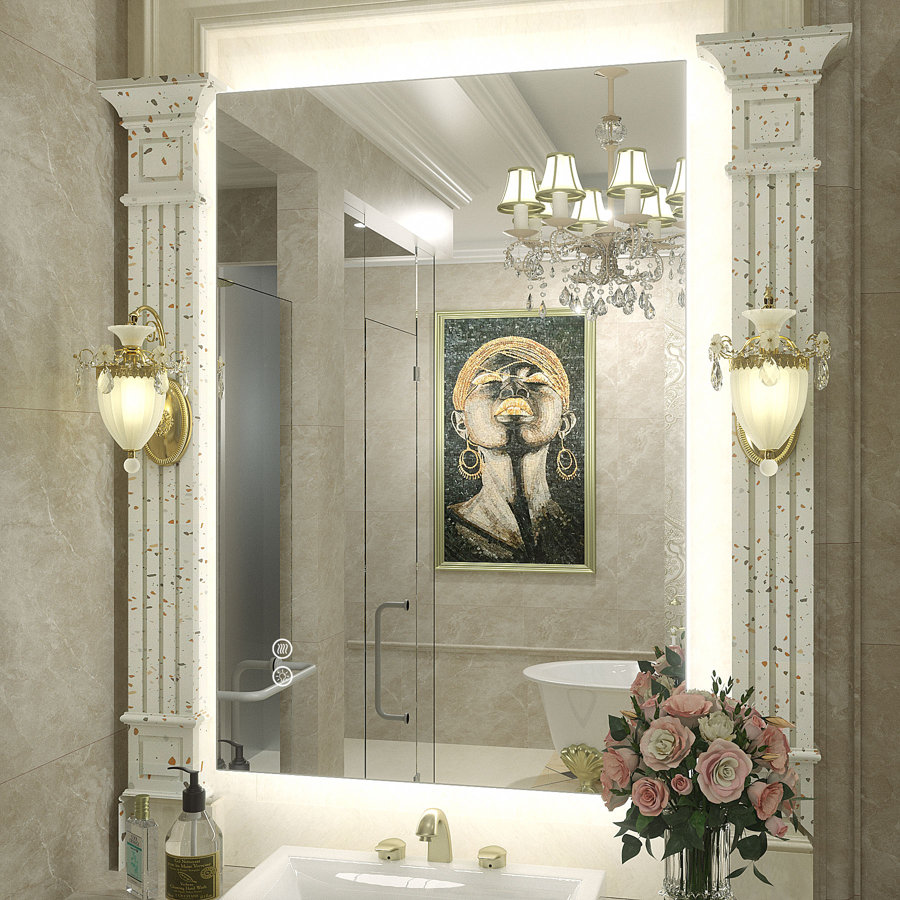 Aevar Super Bright 192 LEDs/m Back LED Lighted Anti-Fog Tempered Glass Bathroom/Vanity Mirror with ETL & 3-Year Warranty