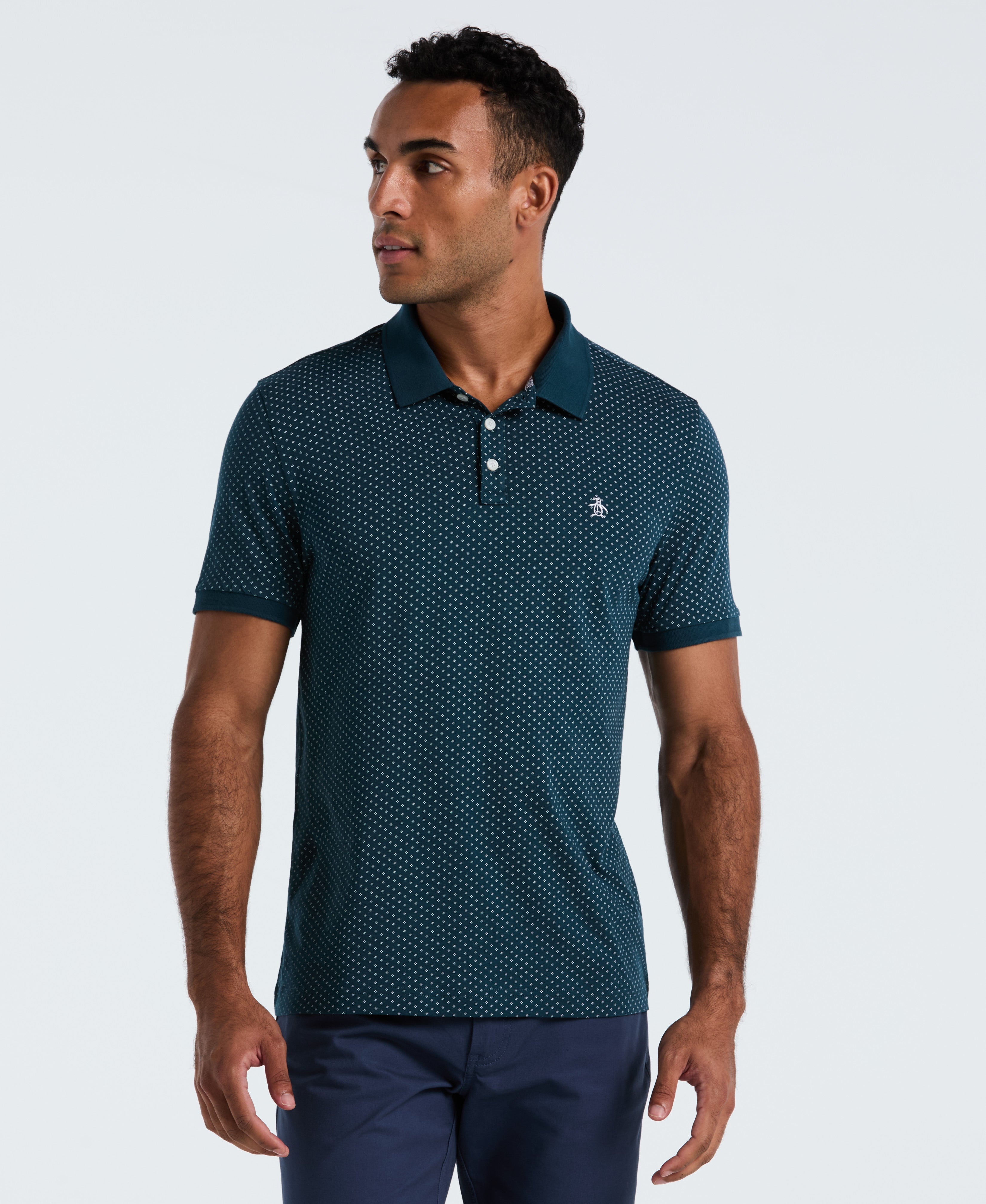 Image of All-Over Diamond Ditsy Print Polo