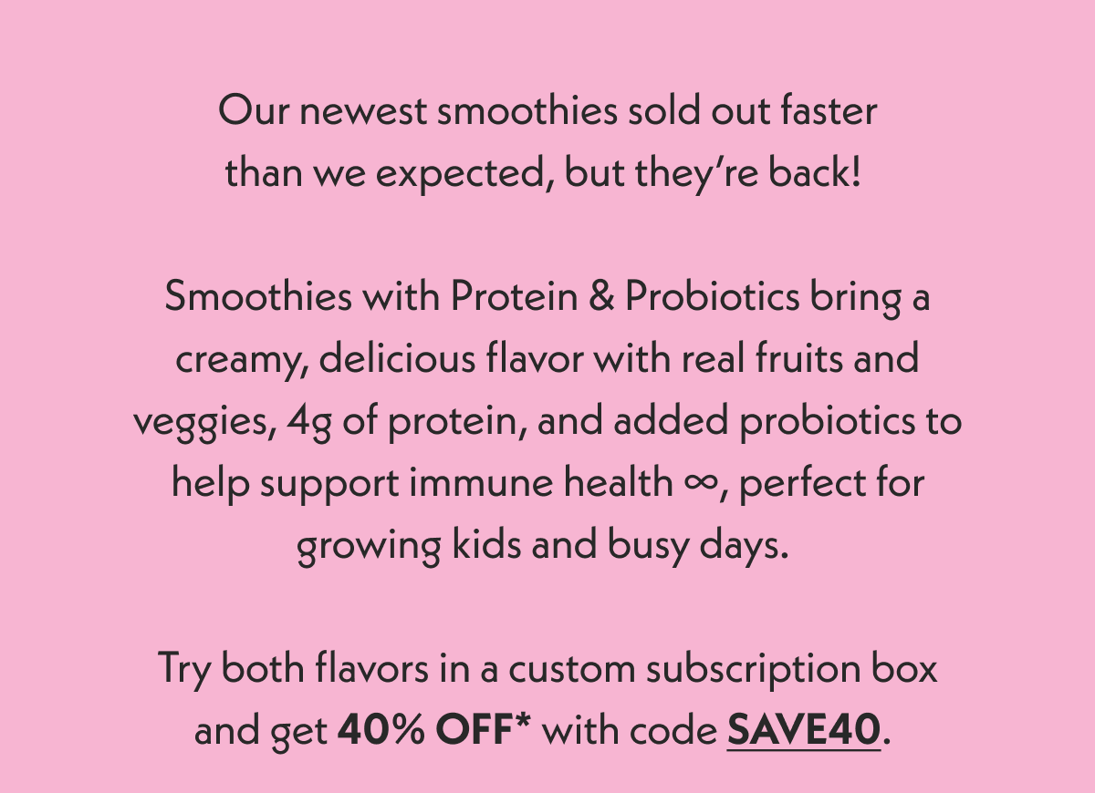 Our newest smoothies sold out faster than we expected, byt they're back! 