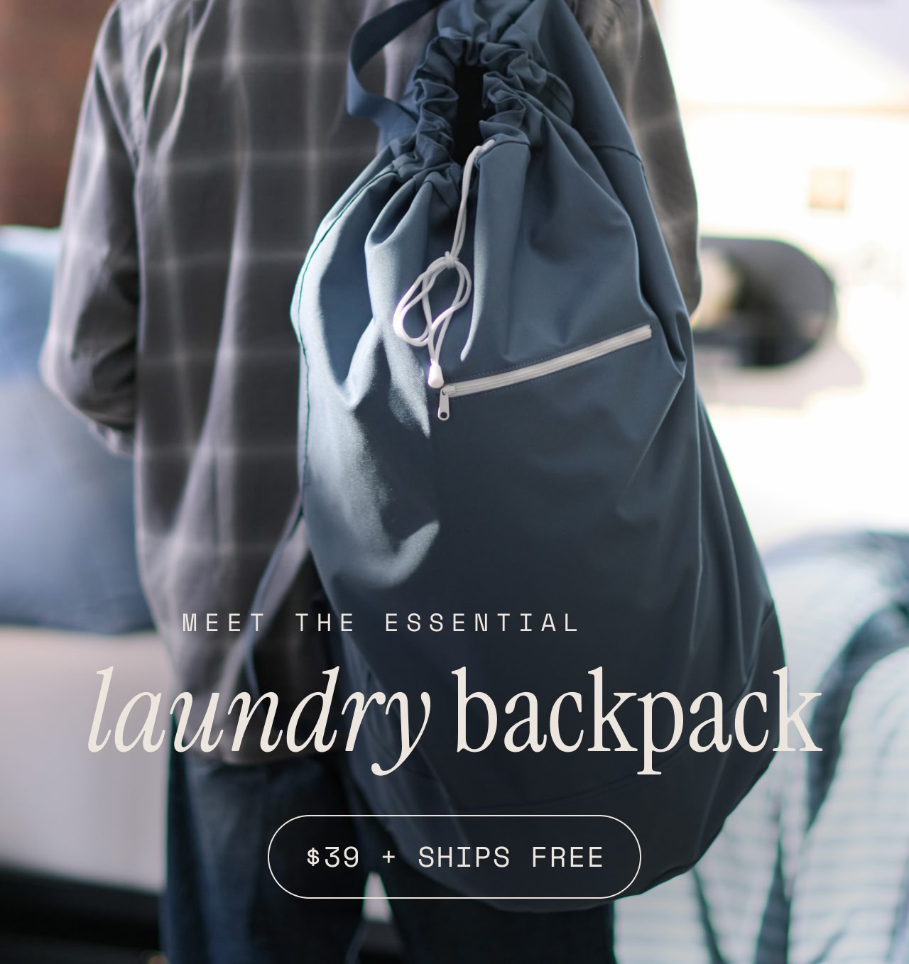 Meet the essential laundry backpack