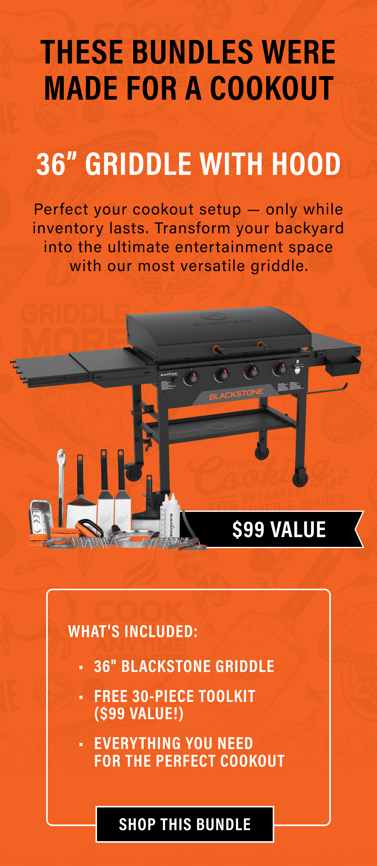 36" Griddle With Hood