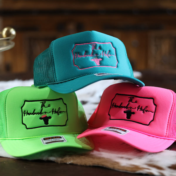 The Handmade Heifer: Hot Pink/Black Trucker Hat