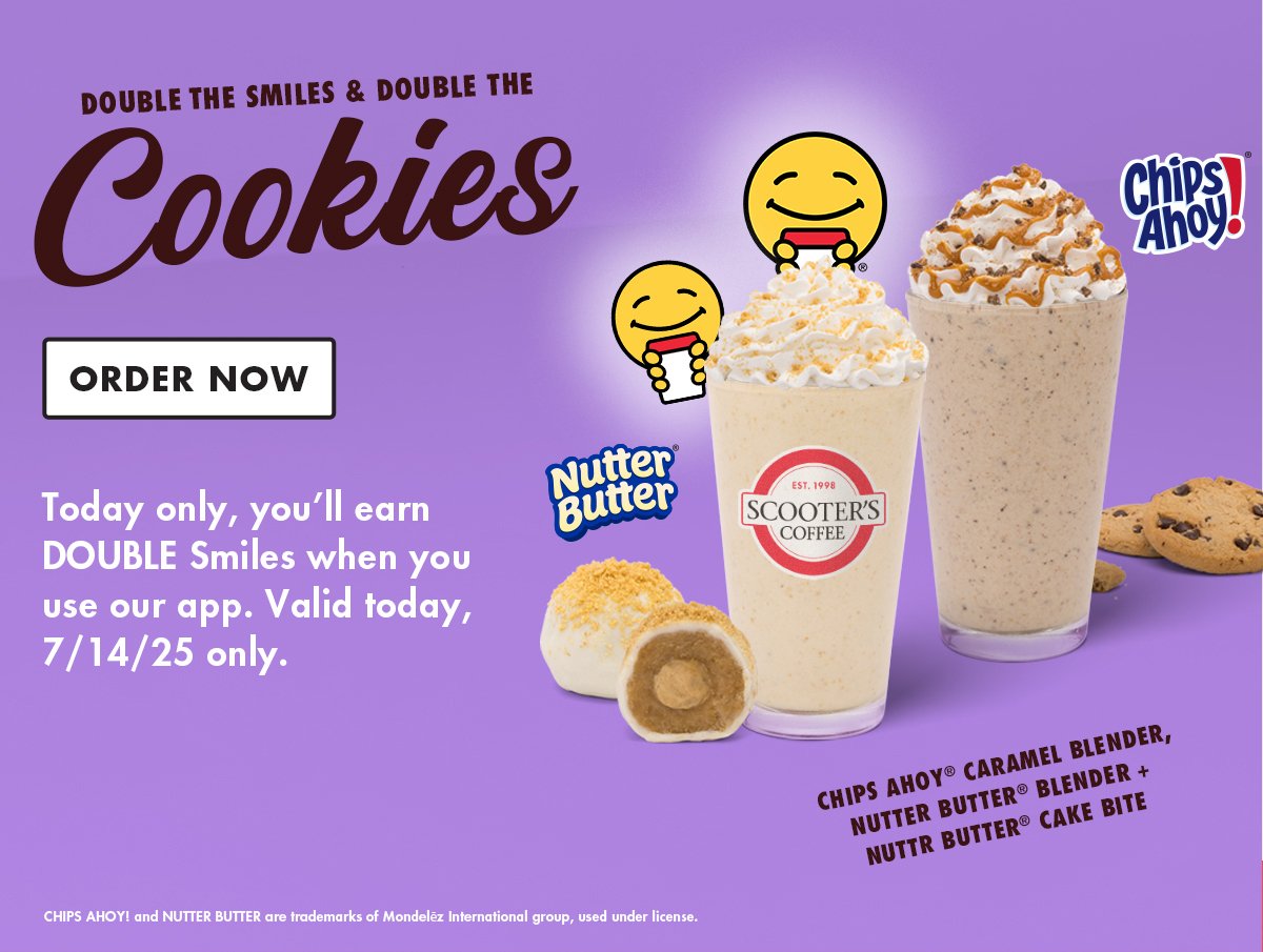 Today only, you'll earn DOUBLE Smiles when you use our app. Valid today, 7/14/25 only. Order Now