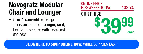 Novogratz Modular Chair and Lounger - FREE Shipping To Store!