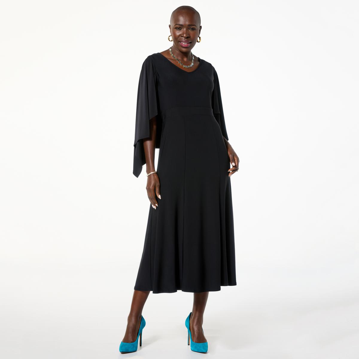 Antthony Studio Knit Capelet Midi Dress