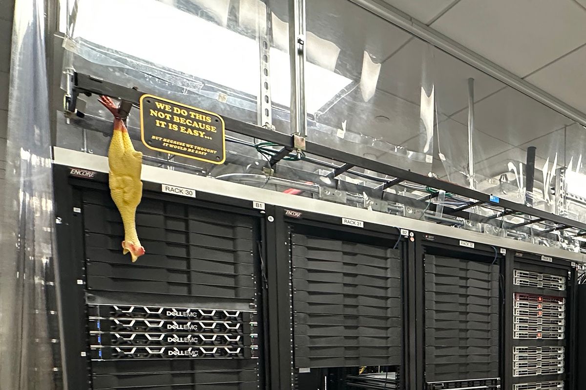 A small data center in Broadcom's switch design labs.