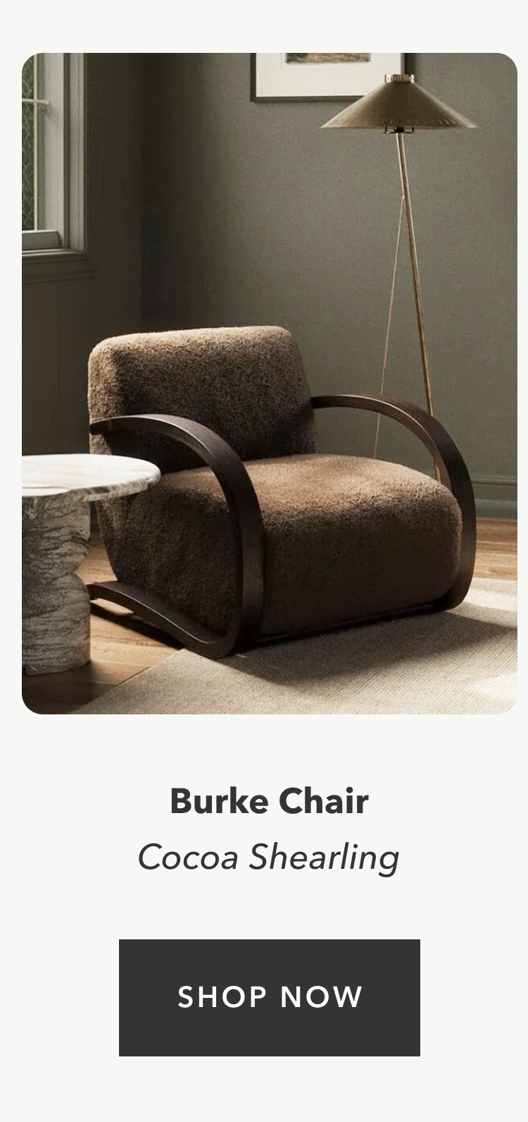 Burke Chair Cocoa Shearling